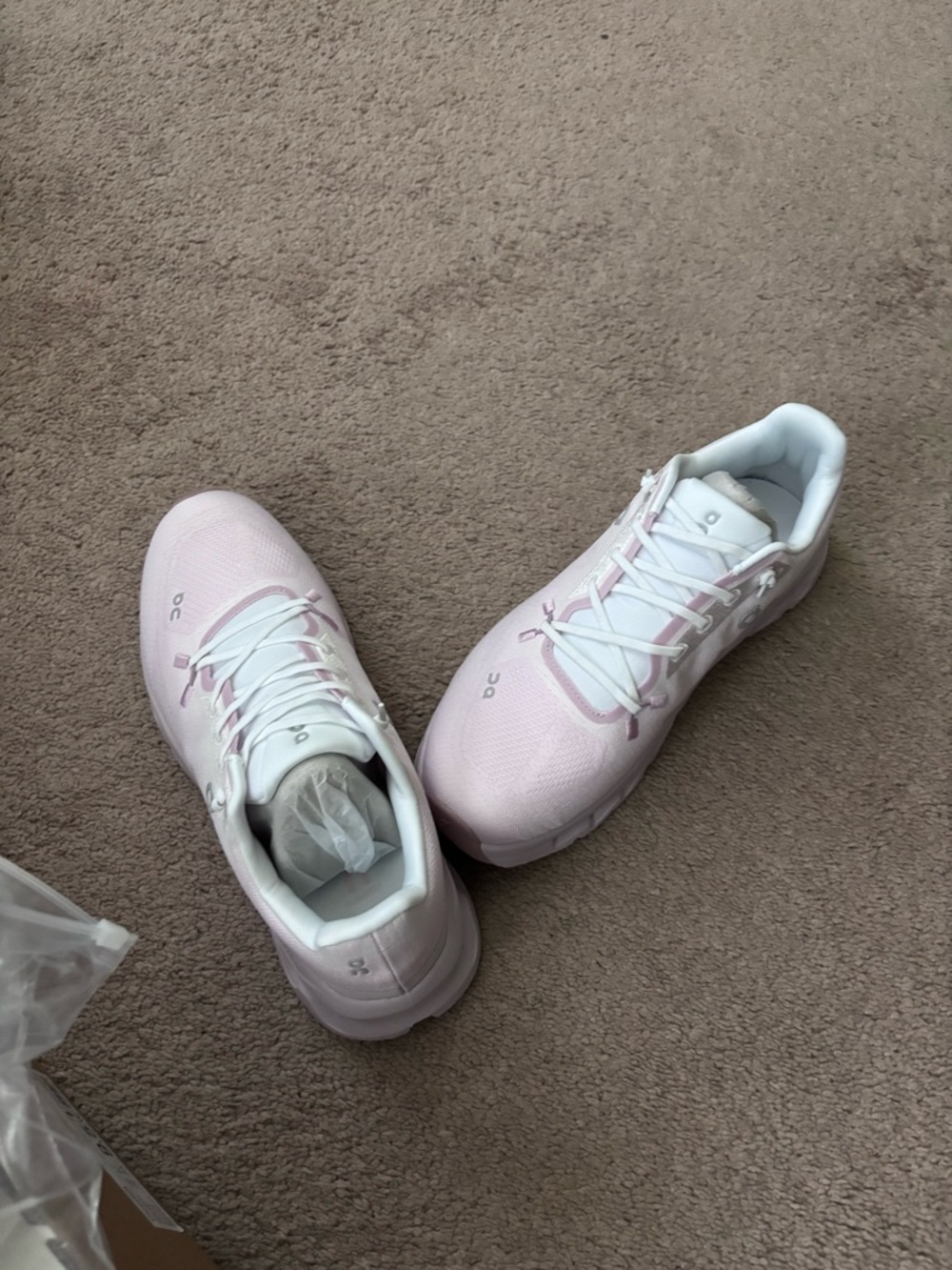 On Running Women's Running Shoes - Pale Pink and White